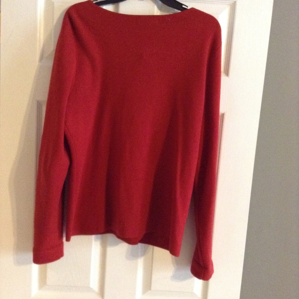 Red Button Up Sweater - Picture 2 of 2